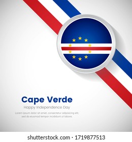 Elegant Cape Verde national flag on circle. Independence day of Cape Verde country with classic background