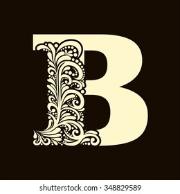 Elegant capital letter B in the style of the Baroque. To use monograms, logos, emblems and initials.