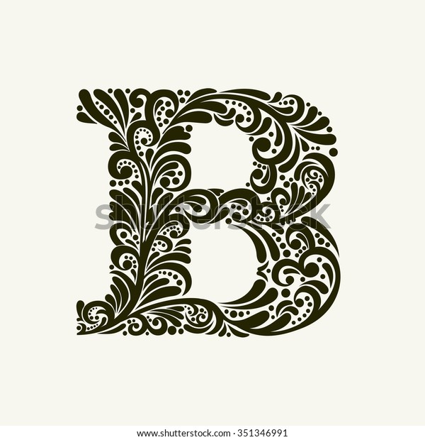 Elegant Capital Letter B Style Baroque Stock Vector (Royalty Free ...