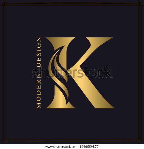 Elegant Capital Letter K Graceful Royal Stock Vector (Royalty Free ...