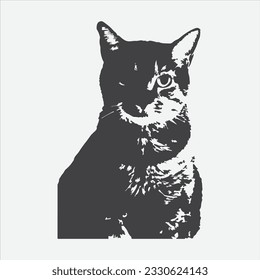 Elegant and Captivating Silhouettes Portrait of a Cat, Graceful Feline Artistry in Stunning Shades