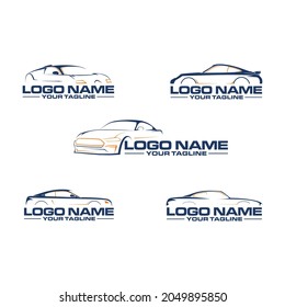 elegant car lineart logo white background