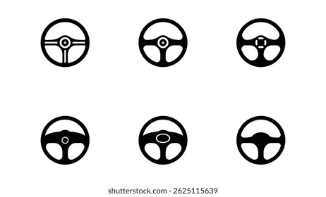 Elegant car steering wheel vector silhouette
