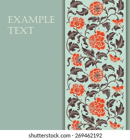 Elegant card with decorative asian flowers