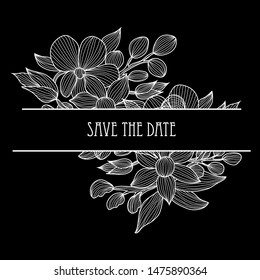 Elegant card with decorative flowers, design elements. Can be used for wedding, baby shower, mothers day, valentines day, birthday cards, invitations, greetings. Vintage decorative flowers