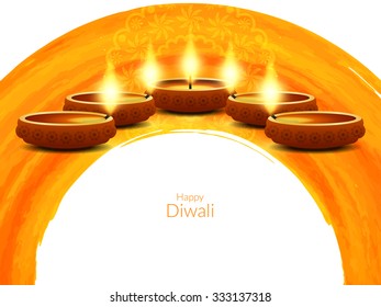 Elegant card design of traditional Indian festival Diwali.