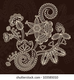 Elegant card with a floral pattern on a dark background