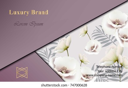 Elegant card with flowers decor Vector. Abstract modern designs backgrounds