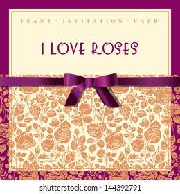 Elegant card with gold garden roses