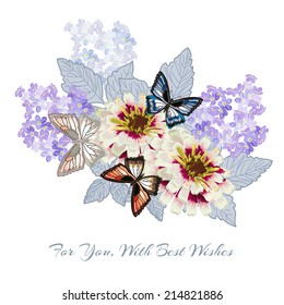 Elegant card with gratitude/invitation/congratulation/ recognition in sympathy/wedding card