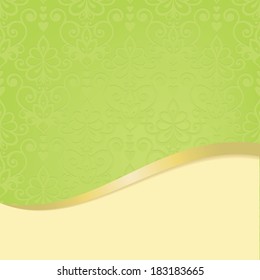 Elegant card for invitation with floral pattern (pattern behind the panel is complete).