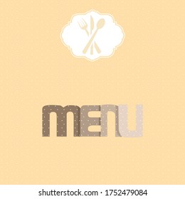 Elegant card for restaurant menu, with spoon, knife and fork vector 