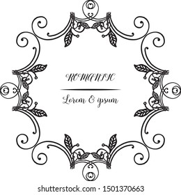 Elegant card romantic with texture of leaf flower frame. Vector