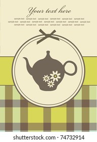 elegant card with teapot. vector illustration