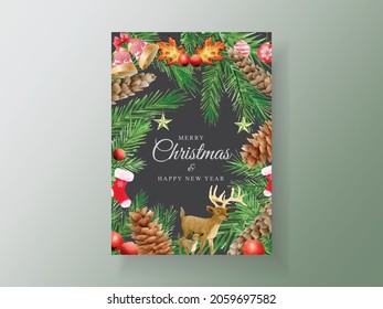 Elegant card template christmas theme