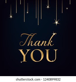 Elegant card with 'Thank you' quote. Vector image.