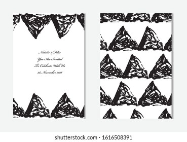 Elegant cards with abstract triangles, design elements. Can be used for wedding, baby shower, mothers day, valentines day, birthday cards, invitations, greetings, anniversary