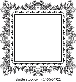 Elegant cards, with beautiful wallpaper, decoration cute of flower frame. Vector