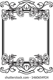 Elegant cards, with beautiful wallpaper, decoration cute of flower frame. Vector
