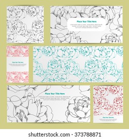 Elegant cards with Linear rose, design elements.Wedding, baby shower, mothers day, valentines day, birthday cards, invitations. Vintage,floral templete, floral clipart, flowers Vector