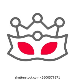 Elegant Carnival Mask with Crown Icon Design