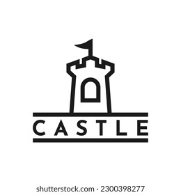 elegant castle logo design template