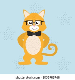 Elegant cat cartoon