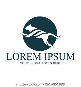 Elegant cat illustration vector logo design
