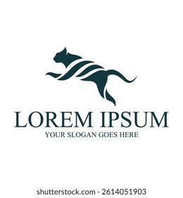 Elegant cat illustration vector logo design