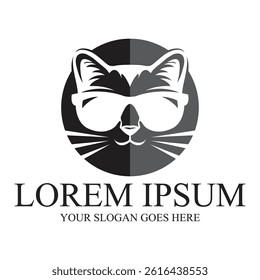 Elegant cat illustration vector logo design