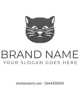 Elegant cat illustration vector logo design