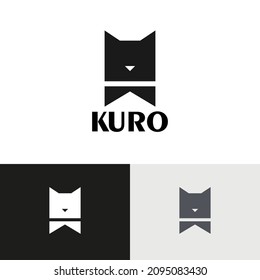 Elegant cat logo design concept. Animal luxury company brand logomark illustration.