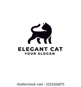 Elegant cat logo silhouette. Cat logo. Pet shop logo.