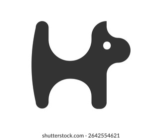 Silhueta de gato elegante, design minimalista. Ideal para serviços de animais de estimação, clínicas veterinárias ou projetos criativos que precisam de um toque felino. Moderno, limpo e versátil.