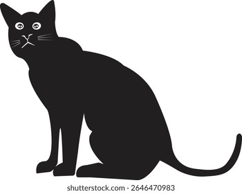 Elegant cat silhouette vector graphic design