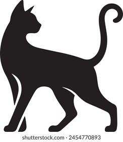 Elegante Katze Silhouette Vektorillustration 