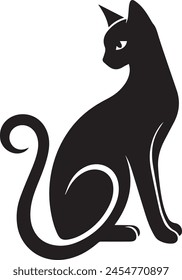 Ilustración vectorial elegante de la silueta del gato 