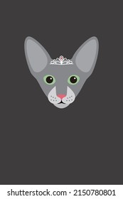 Elegant cat wear a crown, Fashion portrait of cat