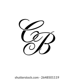 Elegante logotipo monograma CC em preto script - Caligrafia de luxo Design inicial em fundo branco