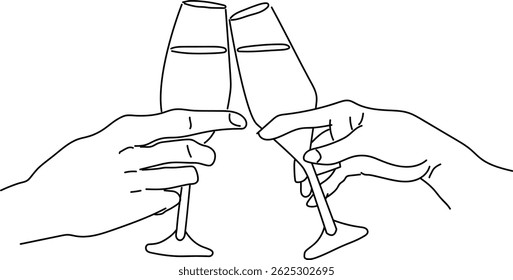 Elegant Celebration Toast with Champagne Glasses