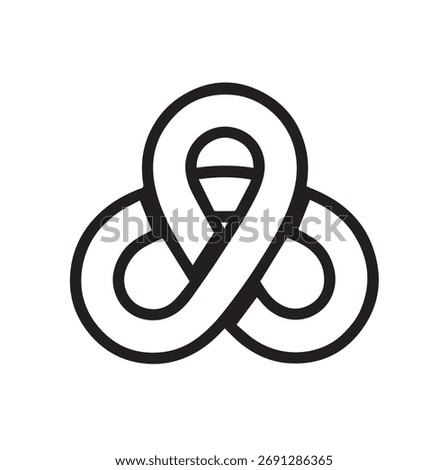 Elegant Celtic Tri-Loop Knot: Infinity and Eternity Symbol Outline