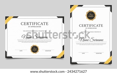 Elegant certificate of achievement border template design. Clean certificate template. Vector illustration