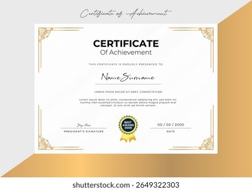 Elegant Certificate of Achievement Template