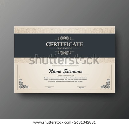 Elegant Certificate of Achievement Template Design in Formal Style