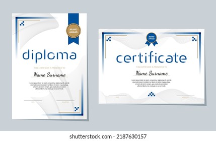 Elegant certificate of achievement template, diploma abstract design, vector illustration