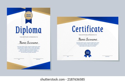 Elegant certificate of achievement template, diploma abstract design, vector illustration