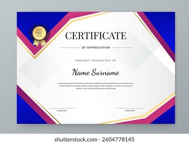 Elegant Certificate of Appreciation with Geometric Design