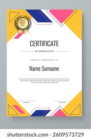 Elegant Certificate of Appreciation with Geometric Design