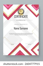 Elegant Certificate of Appreciation with Modern Geometric Design Element Shape