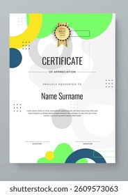 Elegant Certificate of Appreciation with Modern Geometric Design Element Shape